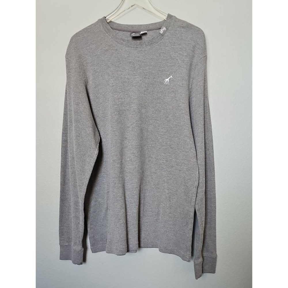 LRG Thermal Waffle Knit Shirt Minimalist Giraffe Logo 3XL Gray